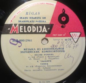 Various - Музыка Из Кинофильмов Украинских Композиторов (1963)