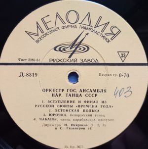Оркестр Гос. Ансамбля Нар. Танца СССР - Оркестр Гос. Ансамбля Нар. Танца СССР