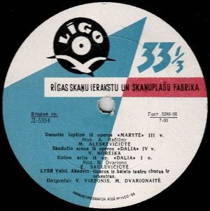LTSR Valst. Akadem. Operos Ir Baleto Teatro Simfoninis Orkestras - Untitled (1959)